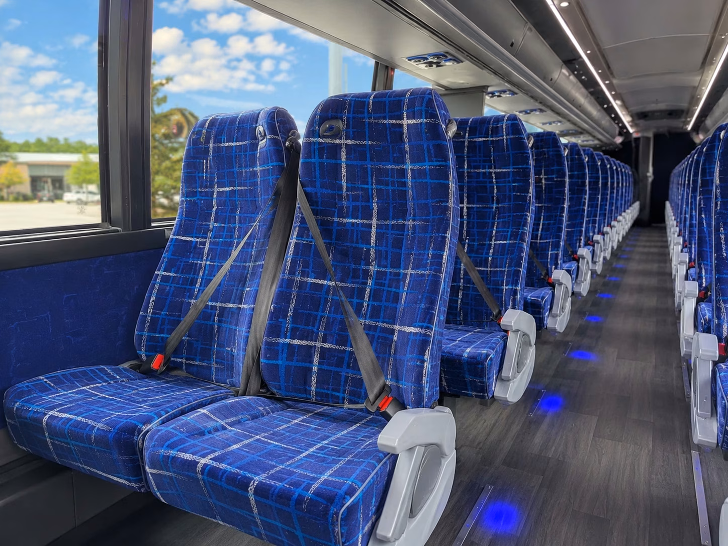 56 passenger charter bus inside