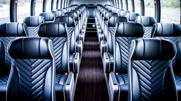 oklahoma city 50 passenger charter bus inside
