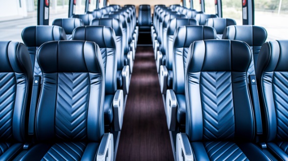 oklahoma city 54 passenger charter bus inside