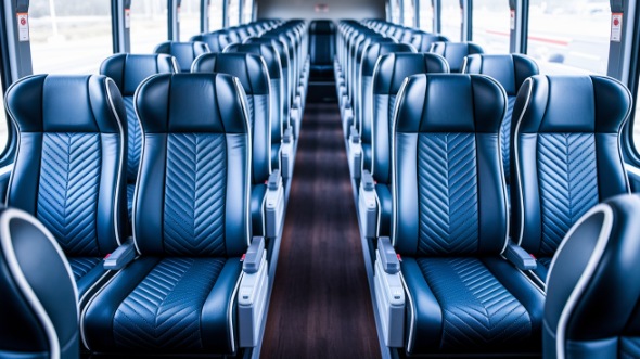 oklahoma city 56 passenger charter bus inside